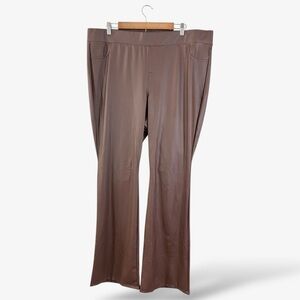 Torrid Brown Faux Leather Leggings Size 3X Bootcut Flare Leg Pull On Casual